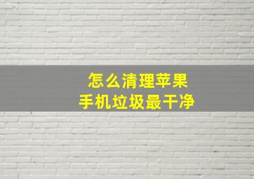 怎么清理苹果手机垃圾最干净