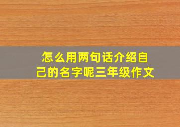 怎么用两句话介绍自己的名字呢三年级作文