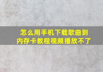 怎么用手机下载歌曲到内存卡教程视频播放不了