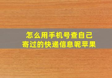 怎么用手机号查自己寄过的快递信息呢苹果