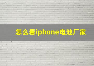 怎么看iphone电池厂家