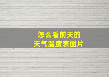 怎么看前天的天气温度表图片