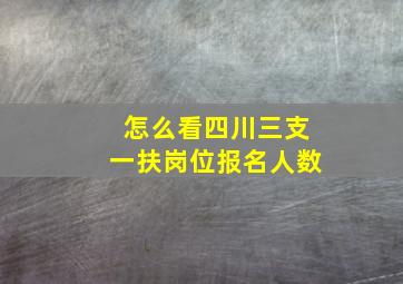 怎么看四川三支一扶岗位报名人数