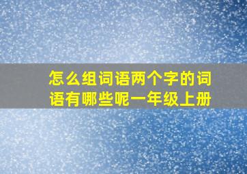 怎么组词语两个字的词语有哪些呢一年级上册