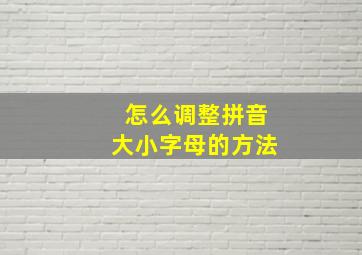 怎么调整拼音大小字母的方法