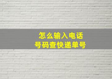 怎么输入电话号码查快递单号