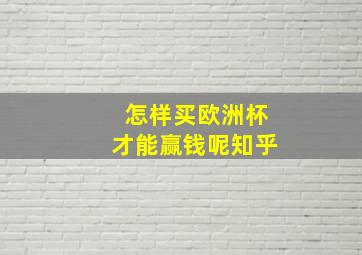 怎样买欧洲杯才能赢钱呢知乎