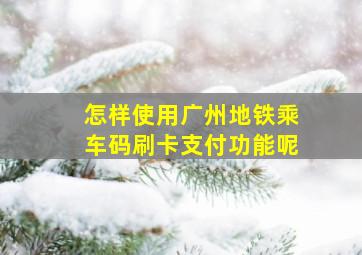 怎样使用广州地铁乘车码刷卡支付功能呢