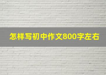 怎样写初中作文800字左右