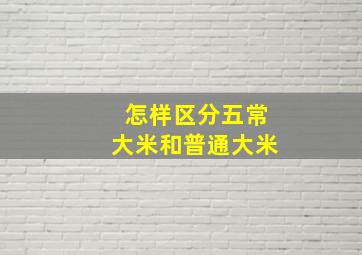 怎样区分五常大米和普通大米