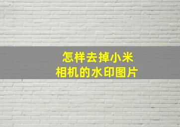 怎样去掉小米相机的水印图片