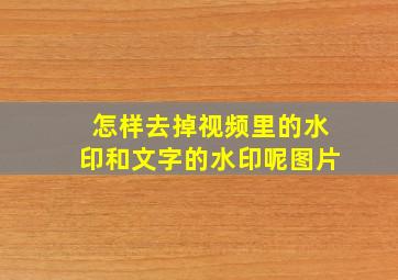 怎样去掉视频里的水印和文字的水印呢图片