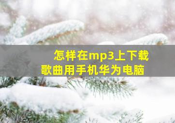 怎样在mp3上下载歌曲用手机华为电脑