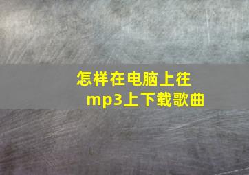 怎样在电脑上往mp3上下载歌曲