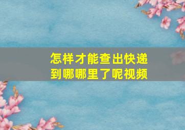 怎样才能查出快递到哪哪里了呢视频