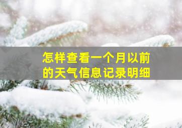 怎样查看一个月以前的天气信息记录明细