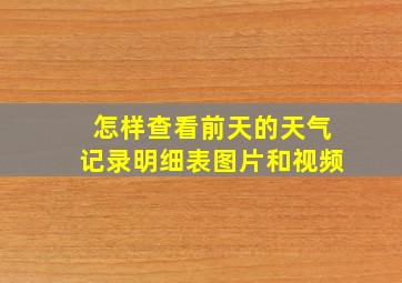 怎样查看前天的天气记录明细表图片和视频