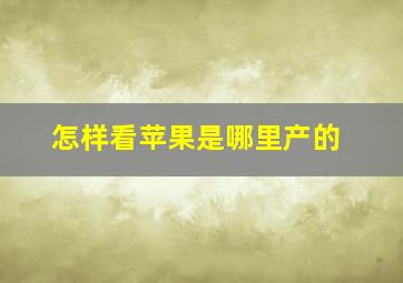 怎样看苹果是哪里产的