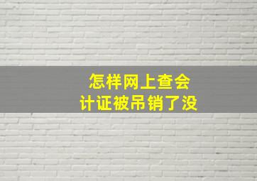 怎样网上查会计证被吊销了没