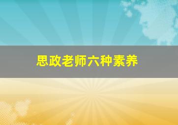 思政老师六种素养