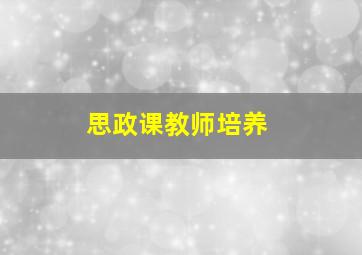 思政课教师培养