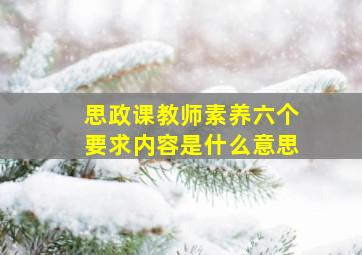 思政课教师素养六个要求内容是什么意思