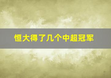 恒大得了几个中超冠军