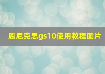 恩尼克思gs10使用教程图片