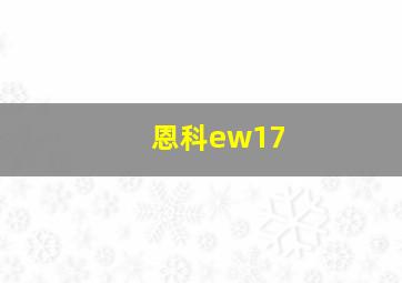 恩科ew17