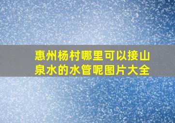 惠州杨村哪里可以接山泉水的水管呢图片大全