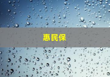 惠民保