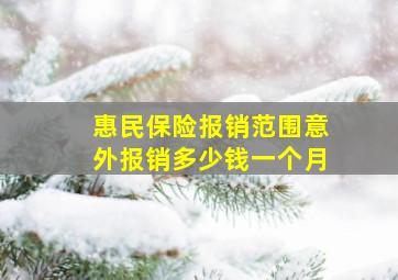 惠民保险报销范围意外报销多少钱一个月