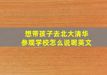 想带孩子去北大清华参观学校怎么说呢英文