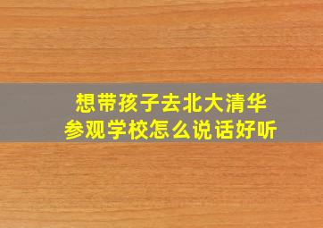 想带孩子去北大清华参观学校怎么说话好听