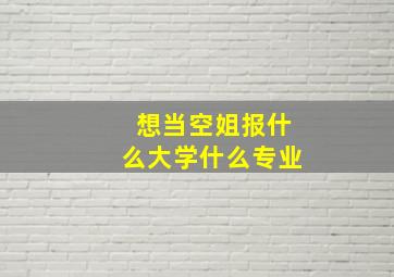 想当空姐报什么大学什么专业