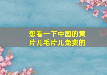 想看一下中国的黄片儿毛片儿免费的