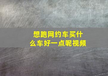 想跑网约车买什么车好一点呢视频