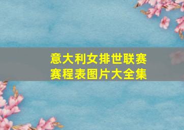 意大利女排世联赛赛程表图片大全集