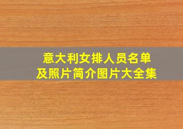 意大利女排人员名单及照片简介图片大全集