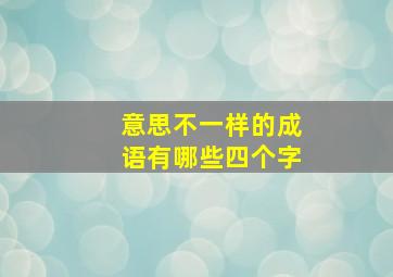 意思不一样的成语有哪些四个字