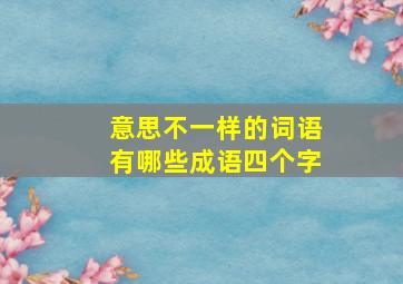 意思不一样的词语有哪些成语四个字