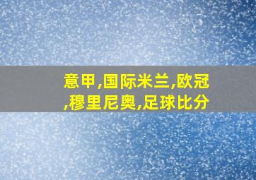 意甲,国际米兰,欧冠,穆里尼奥,足球比分