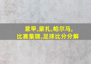 意甲,蒙扎,帕尔马,比赛集锦,足球比分分解