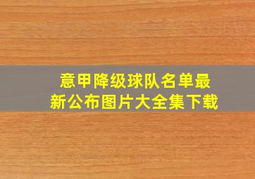 意甲降级球队名单最新公布图片大全集下载