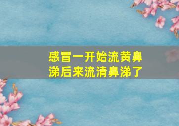 感冒一开始流黄鼻涕后来流清鼻涕了