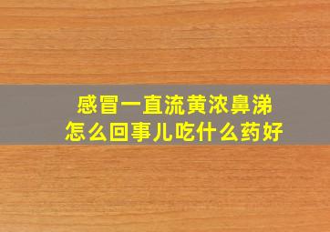 感冒一直流黄浓鼻涕怎么回事儿吃什么药好