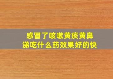 感冒了咳嗽黄痰黄鼻涕吃什么药效果好的快