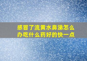 感冒了流黄水鼻涕怎么办吃什么药好的快一点