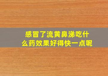 感冒了流黄鼻涕吃什么药效果好得快一点呢