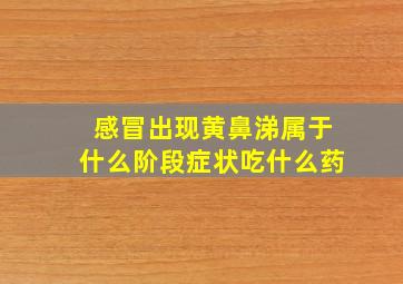 感冒出现黄鼻涕属于什么阶段症状吃什么药